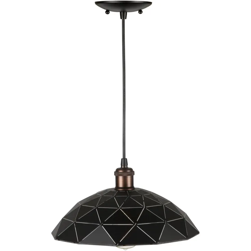 Haley 1 Light 12.75 inch Black Cord-Hung Metal Shade Pendant Ceiling Light