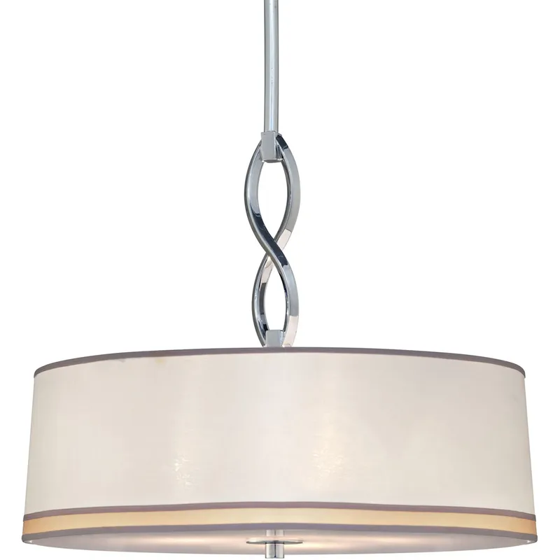 Button 3 Light 16.75 inch Chrome Pendant Ceiling Light