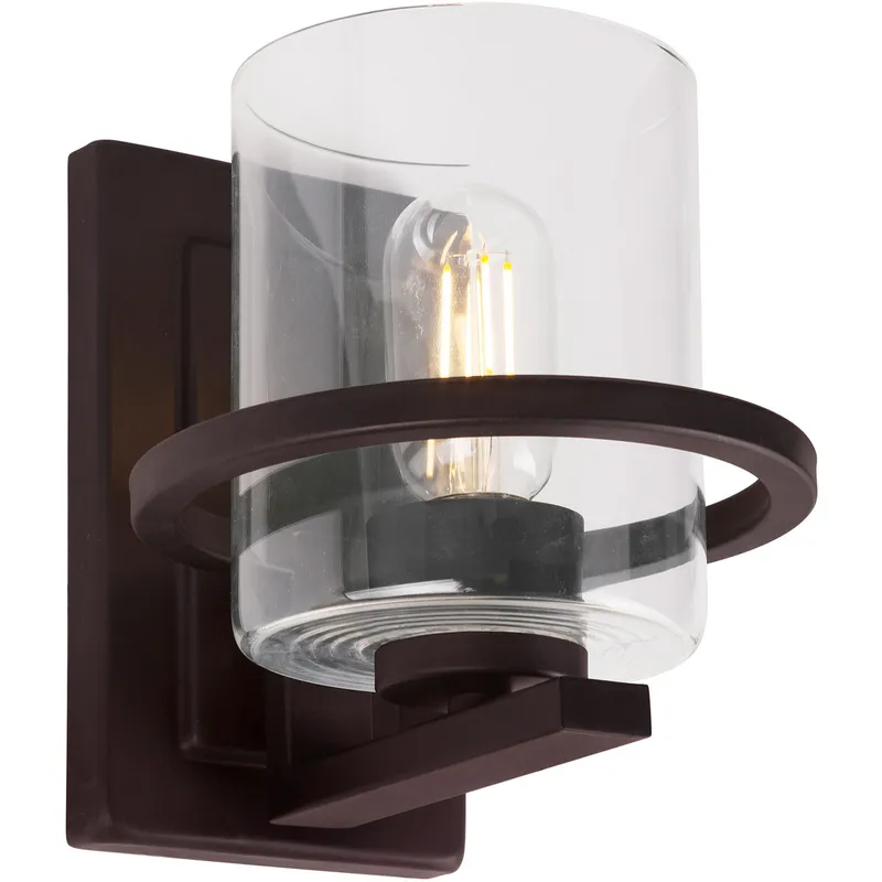 Halo 1 Light 7 inch Black Wall Sconce Wall Light