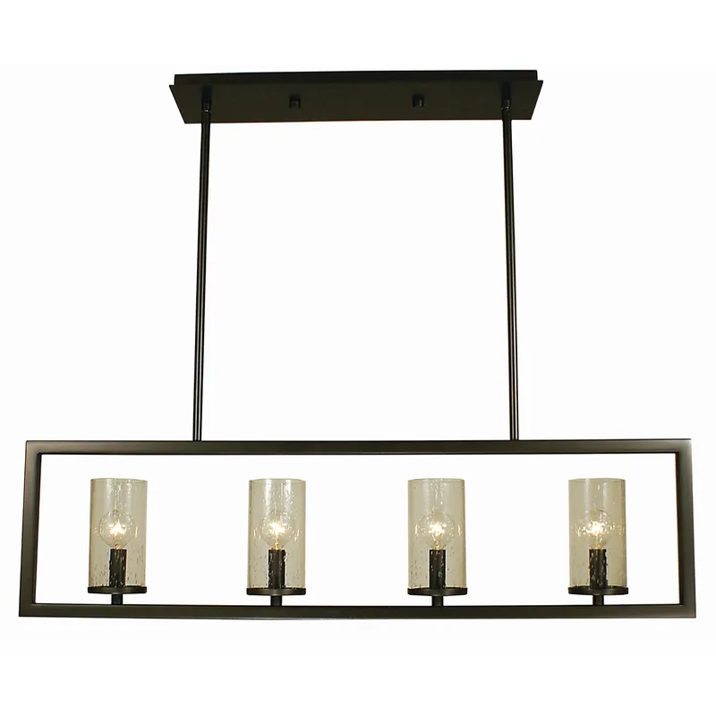 Theorem 4 Light 36 inch Brushed Nickel Island Chandelier Ceiling Light
