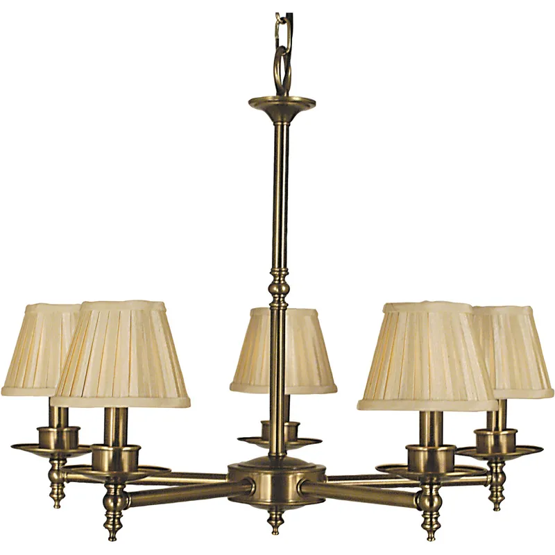 Sheraton 5 Light 25 inch Polished Brass Dining Chandelier Ceiling Light