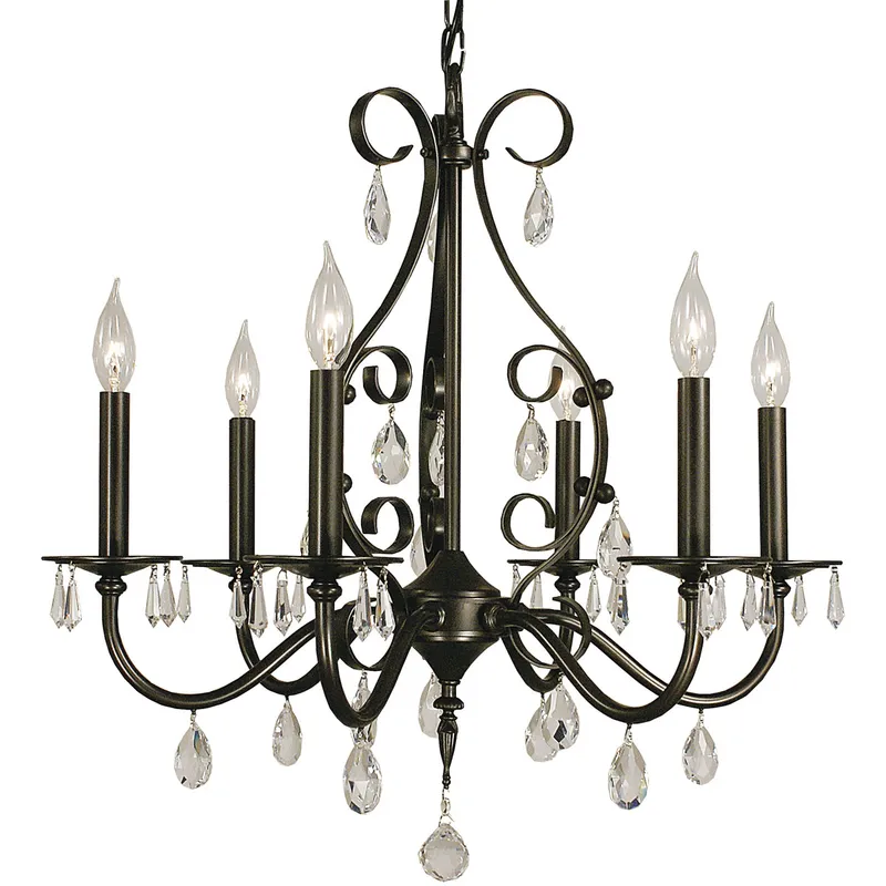 Liebestraum 6 Light 24 inch Matte Black Dining Chandelier Ceiling Light