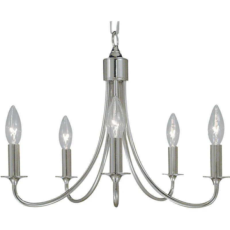 Maisonette 5 Light 17 inch Polished Silver Mini Chandelier Ceiling Light