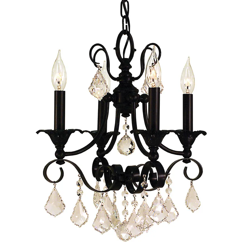 Liebestraum 4 Light 14 inch Mahogany Bronze Mini Chandelier Ceiling Light
