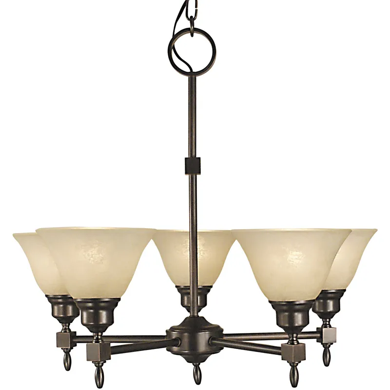 Taylor 5 Light 24 inch Polished Brass with Amber Marble Glass Shade Dining Chandelier Ceiling Light