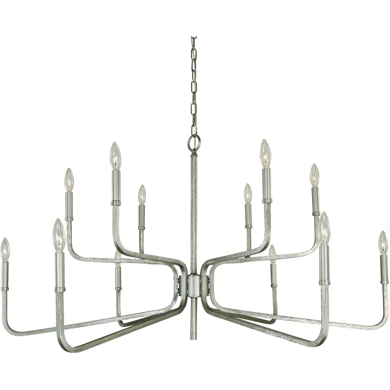 Heidleberg 12 Light 46 inch Satin Pewter Dining Chandelier Ceiling Light
