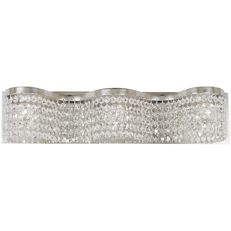 Princessa 3 Light 22 inch Polished Silver Sconce Wall Light
