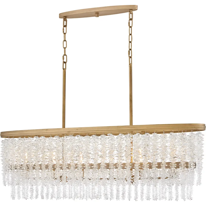Rubina 6 Light 48 inch Burnished Gold Chandelier Ceiling Light in Clear Crystal