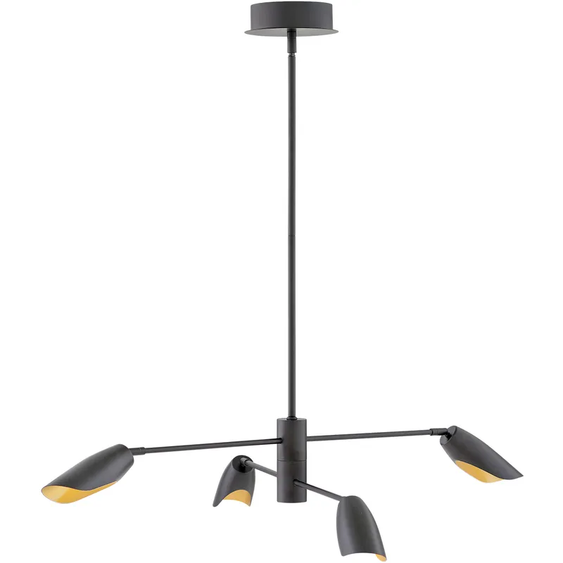 Bowery LED 39.25 inch Black Chandelier Ceiling Light, Semi-Flush Mount