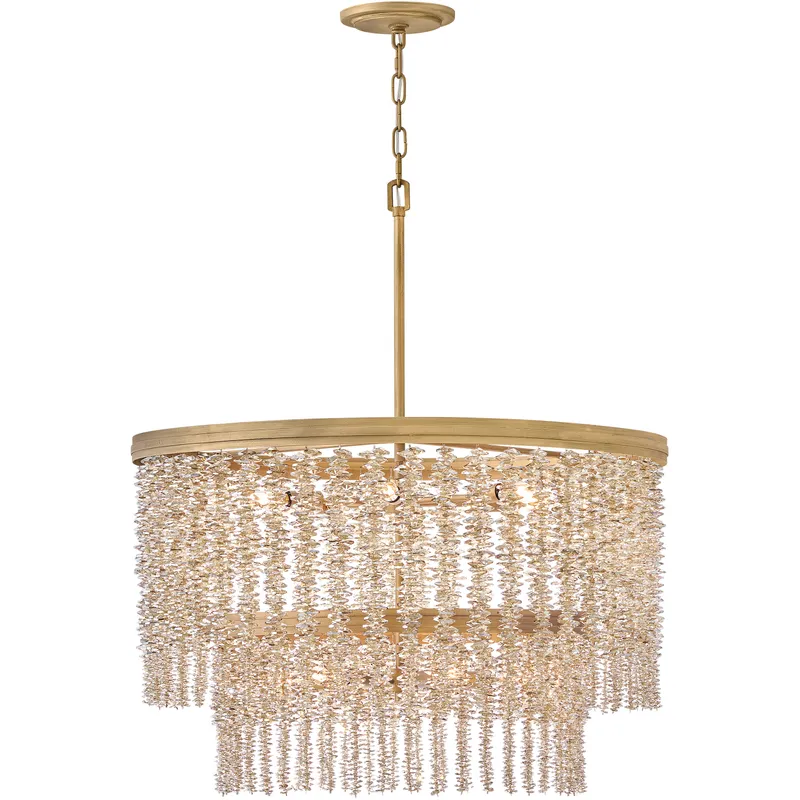 Rubina 12 Light 30 inch Burnished Gold Chandelier Ceiling Light in Light Amber