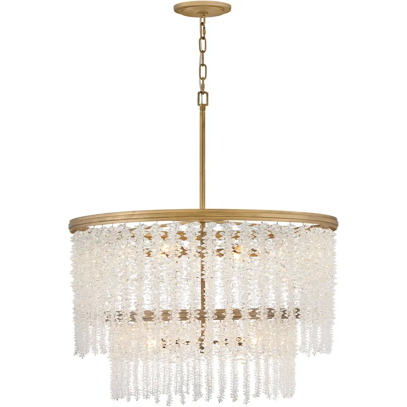 Rubina 12 Light 30 inch Burnished Gold Chandelier Ceiling Light in Clear Crystal