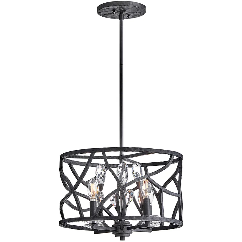 Eve 4 Light 16 inch Brushed Graphite Flush Mount/Pendant Ceiling Light