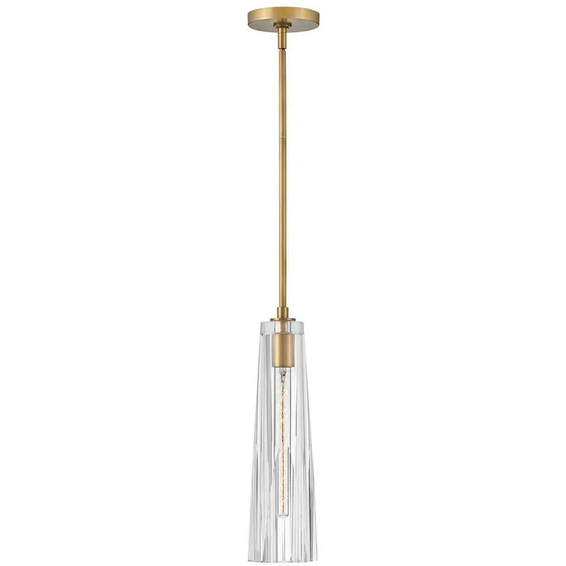 Cosette LED 5 inch Heritage Brass Pendant Ceiling Light in Clear Crystal
