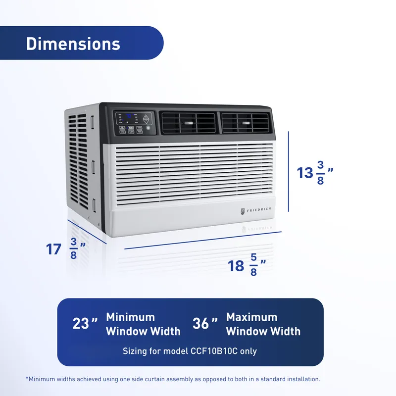 Friedrich CCW18B30A Chill Premier Smart Air Conditioner Wall & Window Unit, WiFi Mobile Control, 18,000 BTU