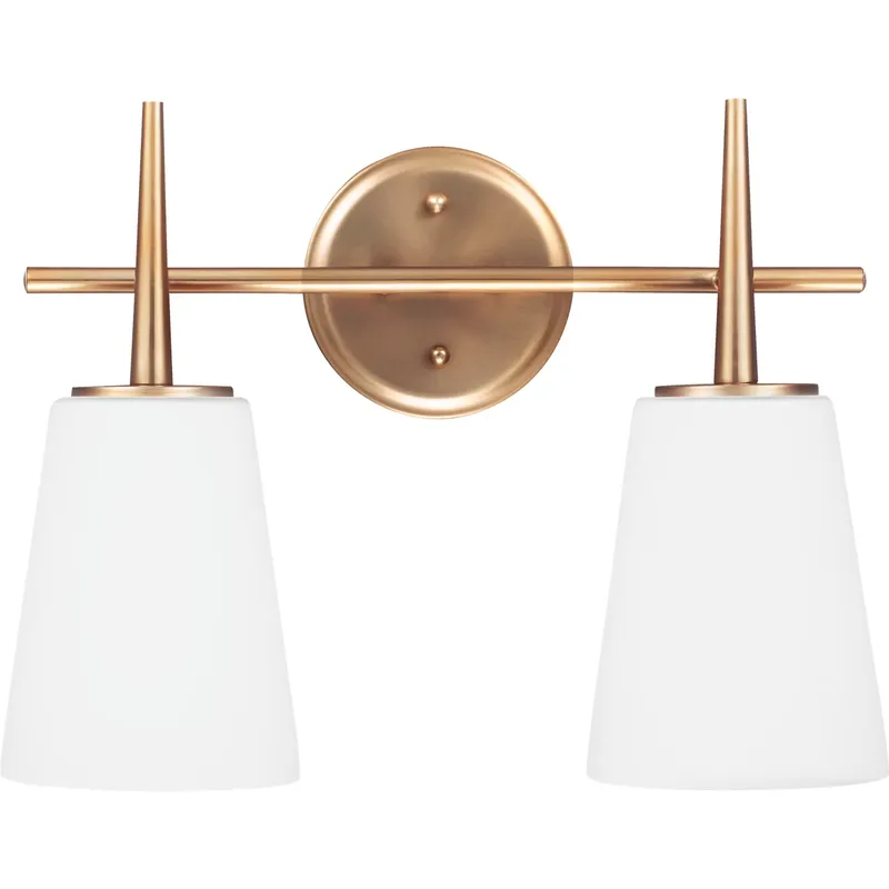 Driscoll 2 Light 15.5 inch Satin Brass Bath Vanity Wall Sconce Wall Light