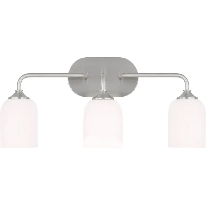 Emile 3 Light 22 inch Brushed Steel Wall Bath Fixture Wall Light