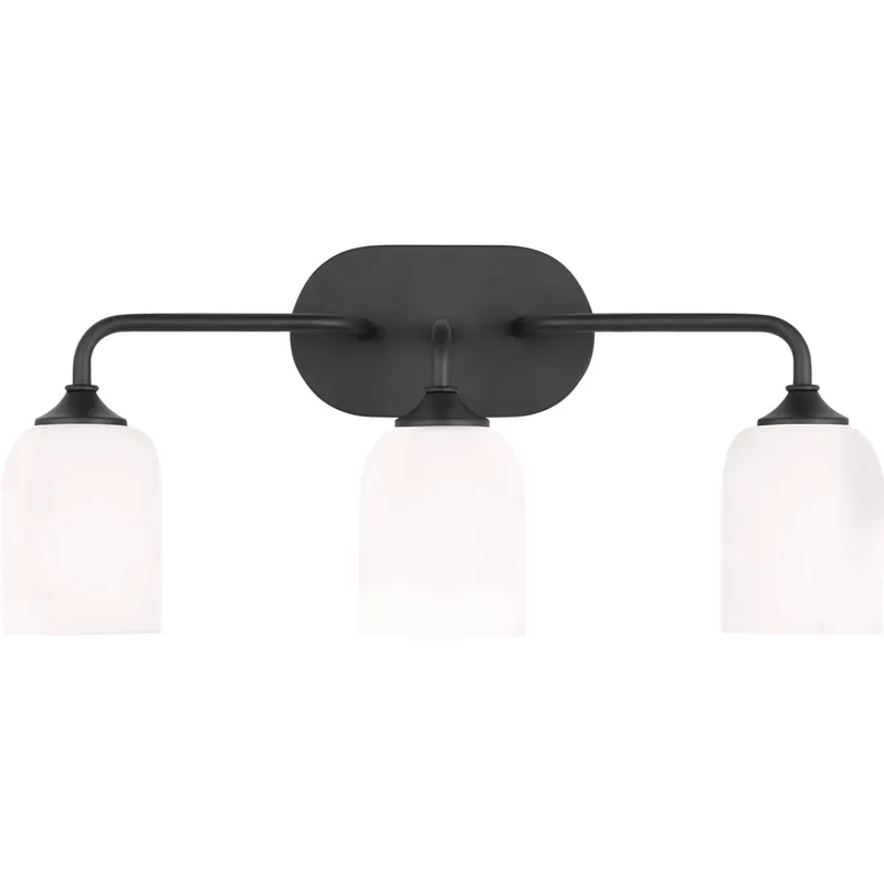 Emile 3 Light 22 inch Midnight Black Wall Bath Fixture Wall Light