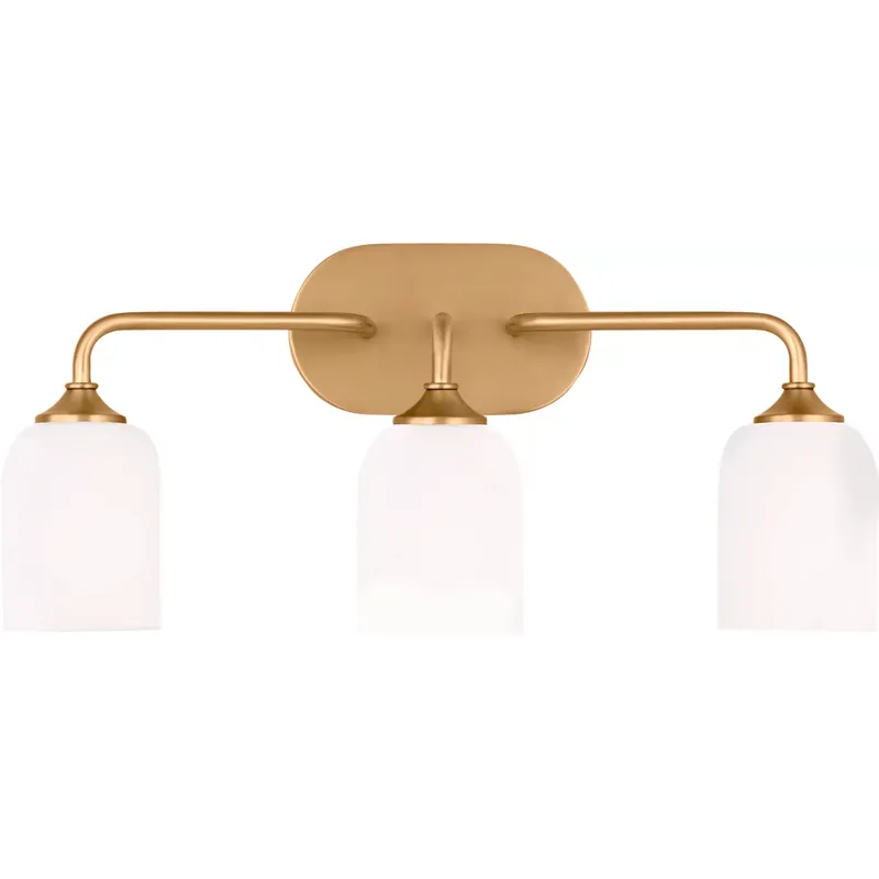 Emile 3 Light 22 inch Satin Brass Wall Bath Fixture Wall Light