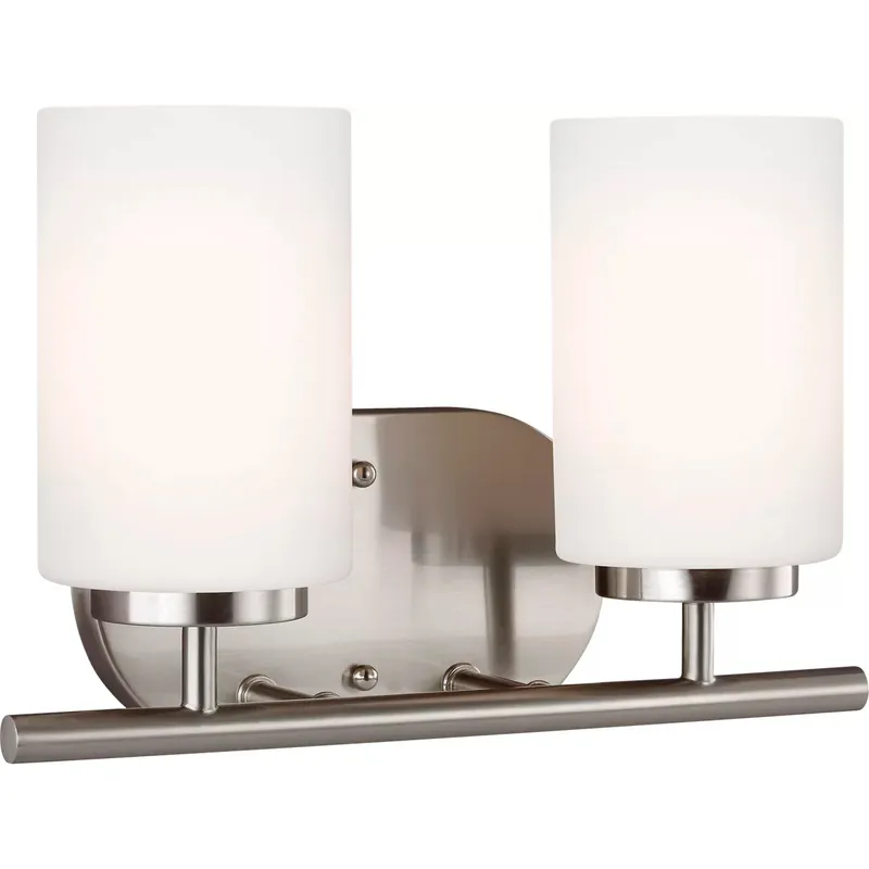 Oslo 2 Light 12.5 inch Brushed Nickel Wall Bath Fixture Wall Light