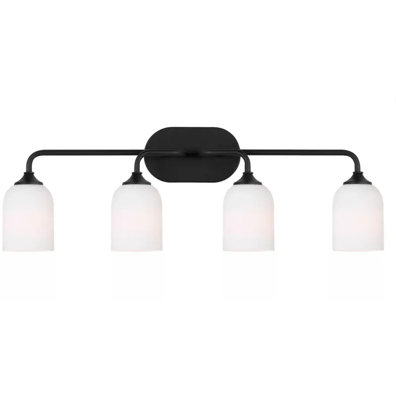 Emile 4 Light 31 inch Brushed Steel Wall Bath Fixture Wall Light