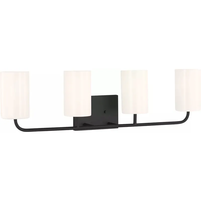 Rhett 4 Light 31 inch Midnight Black Wall Bath Fixture Wall Light