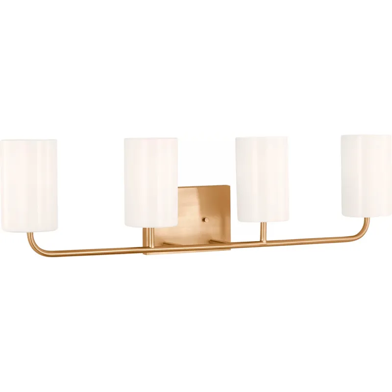 Rhett 4 Light 31 inch Satin Brass Wall Bath Fixture Wall Light