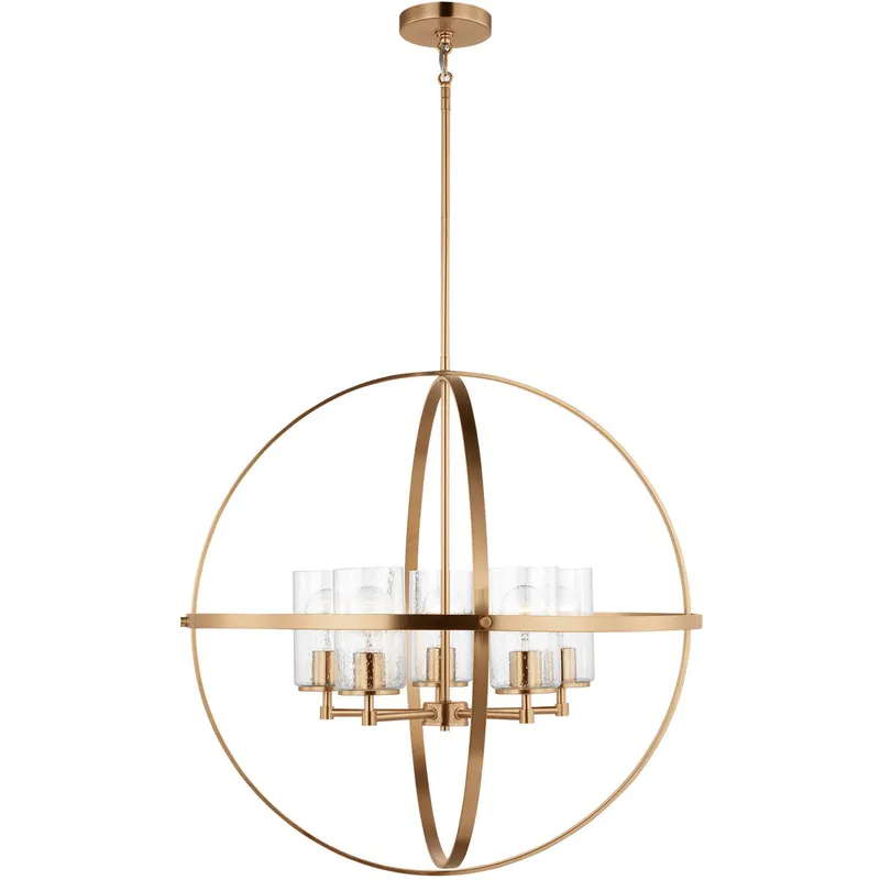 Alturas 5 Light 27.25 inch Satin Brass Chandelier Ceiling Light