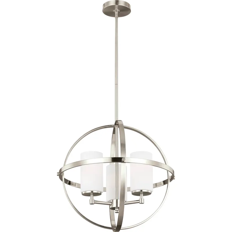 Alturas 3 Light 19 inch Brushed Nickel Chandelier Ceiling Light