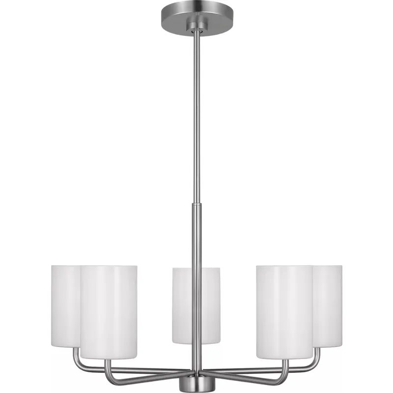 Rhett 5 Light 24 inch Brushed Steel Chandelier Ceiling Light