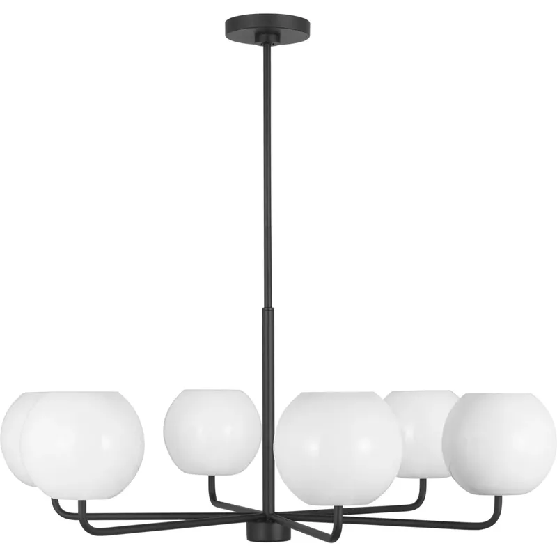 Rory 6 Light 35 inch Midnight Black Chandelier Ceiling Light