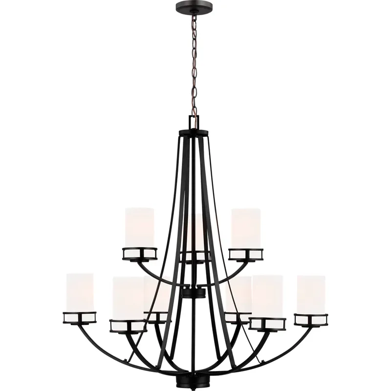 Robie 9 Light 33 inch Midnight Black Chandelier Ceiling Light