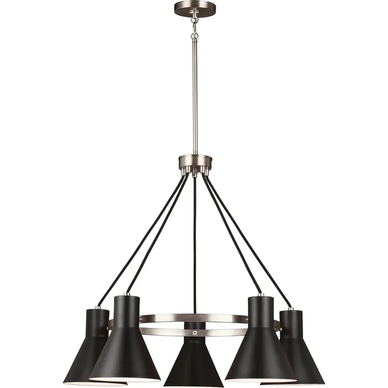 Towner 5 Light 29 inch Brushed Nickel Chandelier Ceiling Light