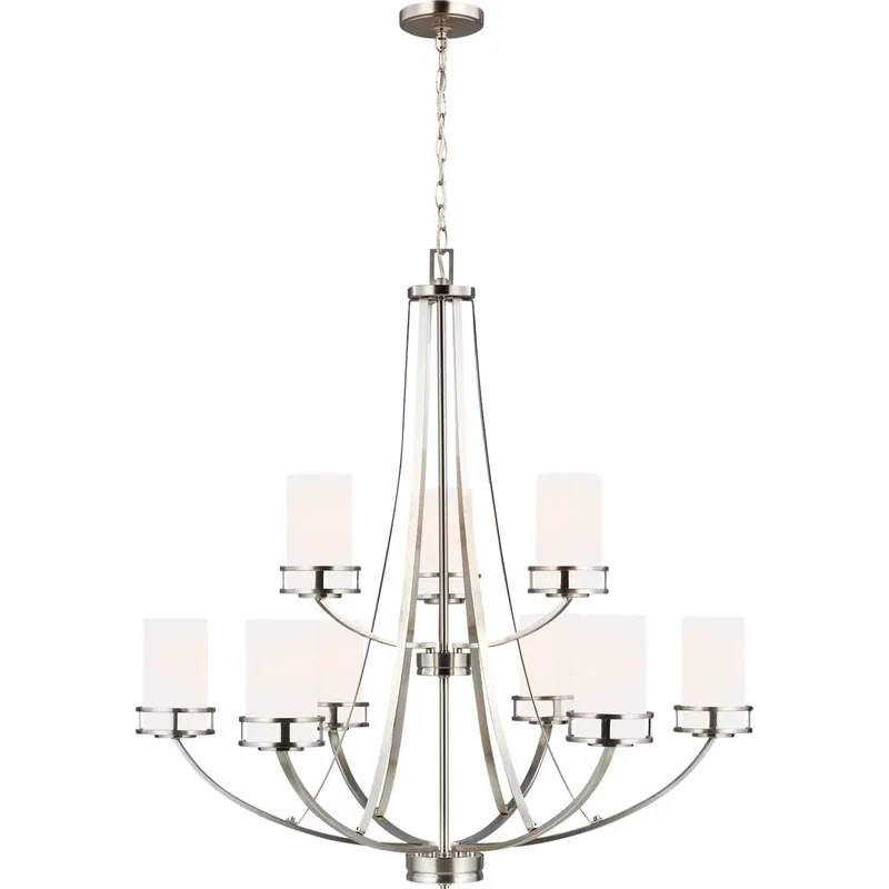 Robie 9 Light 33 inch Brushed Nickel Chandelier Ceiling Light