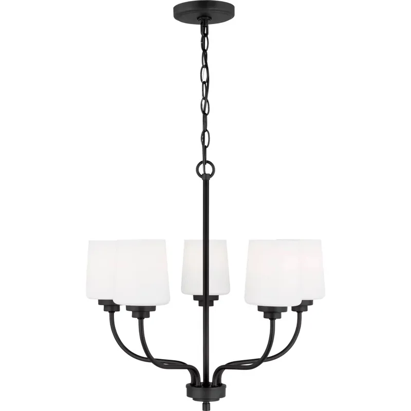 Windom 5 Light 20 inch Midnight Black Chandelier Ceiling Light
