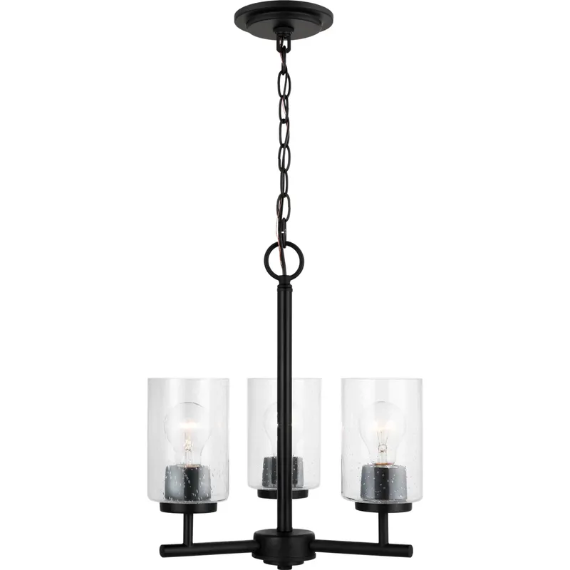 Oslo 3 Light 15 inch Midnight Black Chandelier Ceiling Light