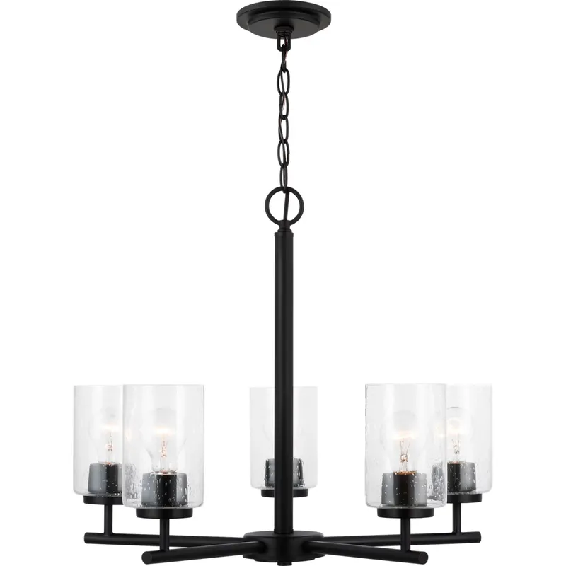 Oslo 5 Light 24 inch Midnight Black Chandelier Ceiling Light