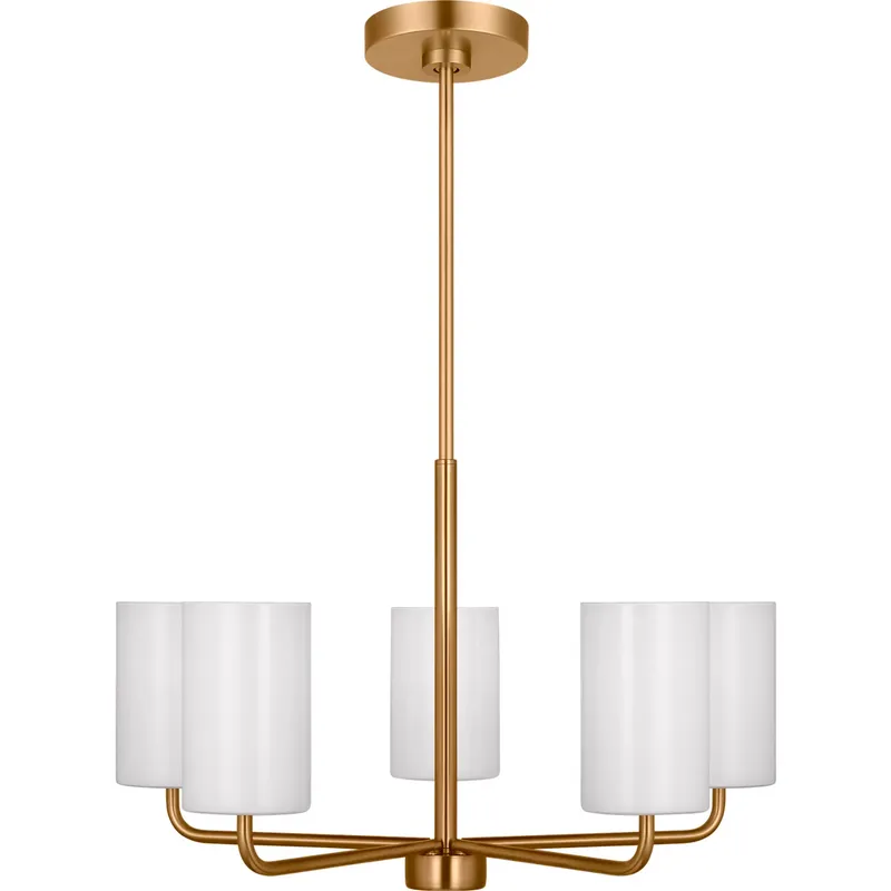 Rhett 5 Light 24 inch Satin Brass Chandelier Ceiling Light