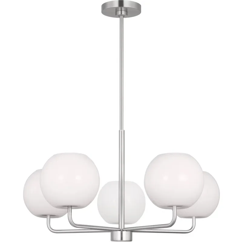 Rory 5 Light 26.88 inch Brushed Steel Chandelier Ceiling Light