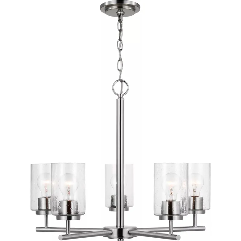 Oslo 5 Light 24 inch Brushed Nickel Chandelier Ceiling Light