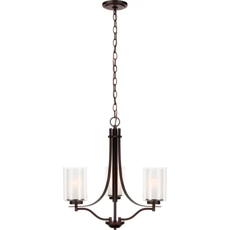 Elmwood Park 3 Light 20.5 inch Brushed Nickel Chandelier Ceiling Light