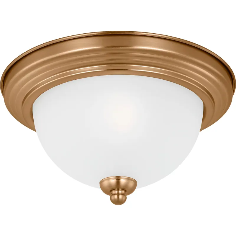 Geary LED 10.5 inch Satin Brass Flush Mount Ceiling Light
