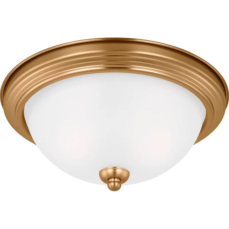 Geary LED 12.5 inch Satin Brass Flush Mount Ceiling Light