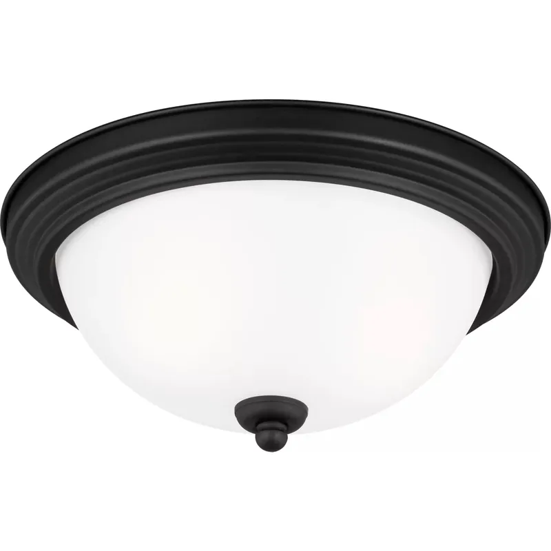 Geary 2 Light 12.5 inch Midnight Black Flush Mount Ceiling Light