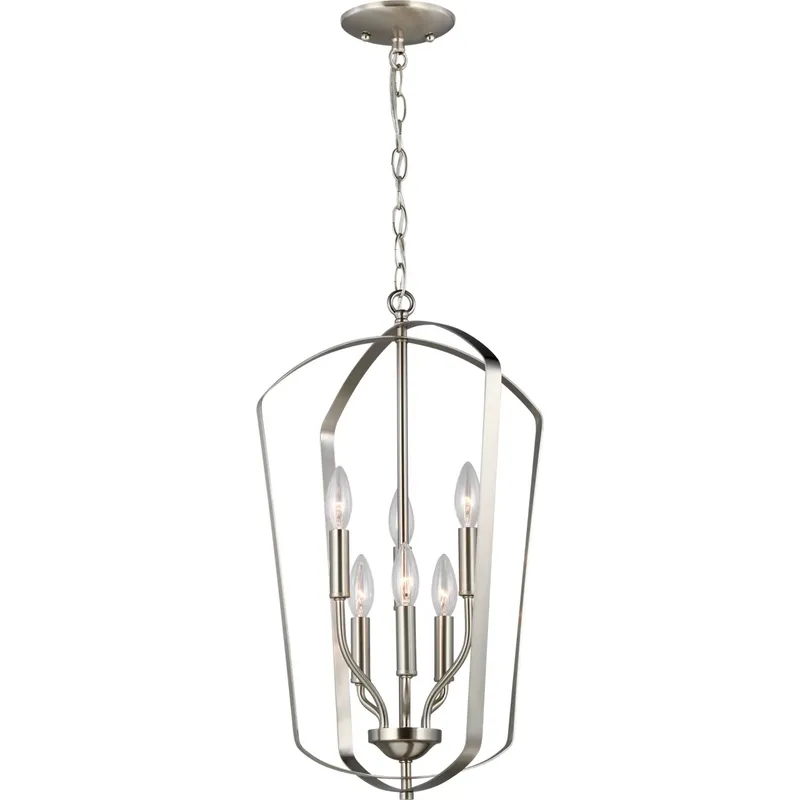 Romee LED 15 inch Brushed Nickel Foyer Pendant Ceiling Light, Medium