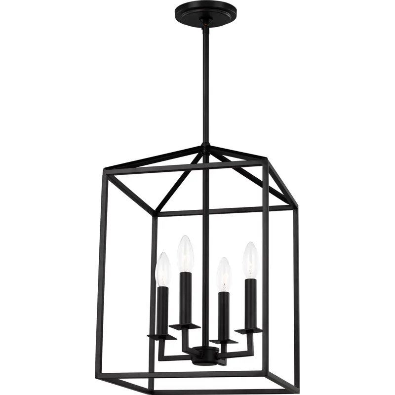 Perryton 4 Light 12.25 inch Midnight Black Foyer Pendant Ceiling Light, Small