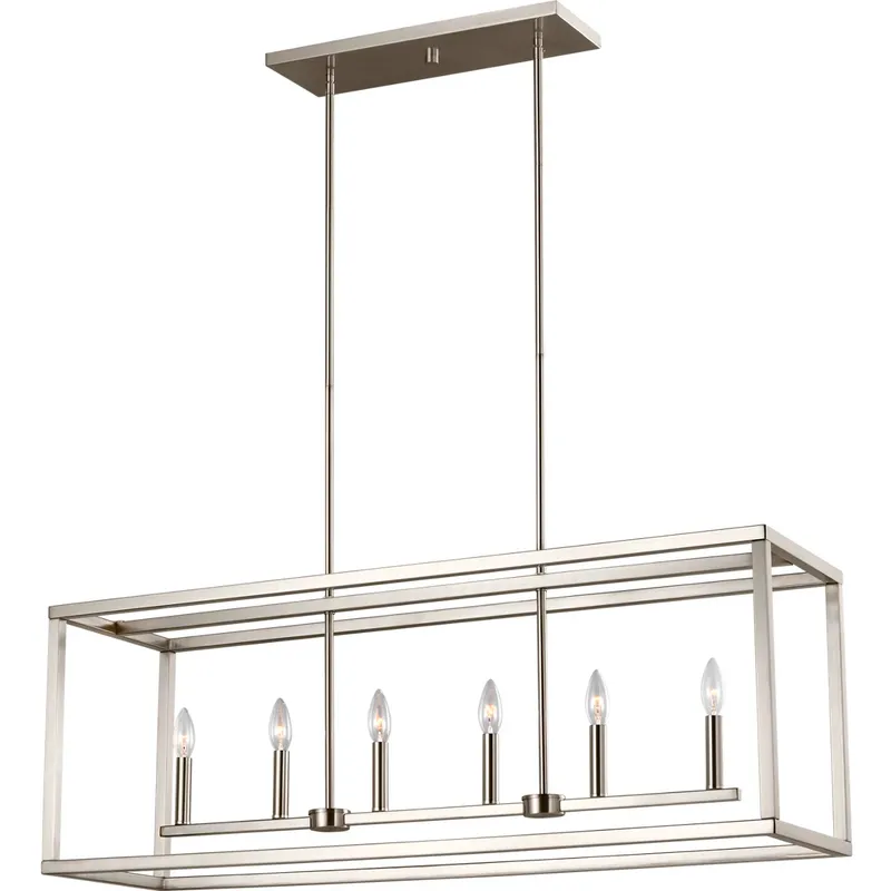 Moffet Street 6 Light 42 inch Brushed Nickel Island Pendant Ceiling Light