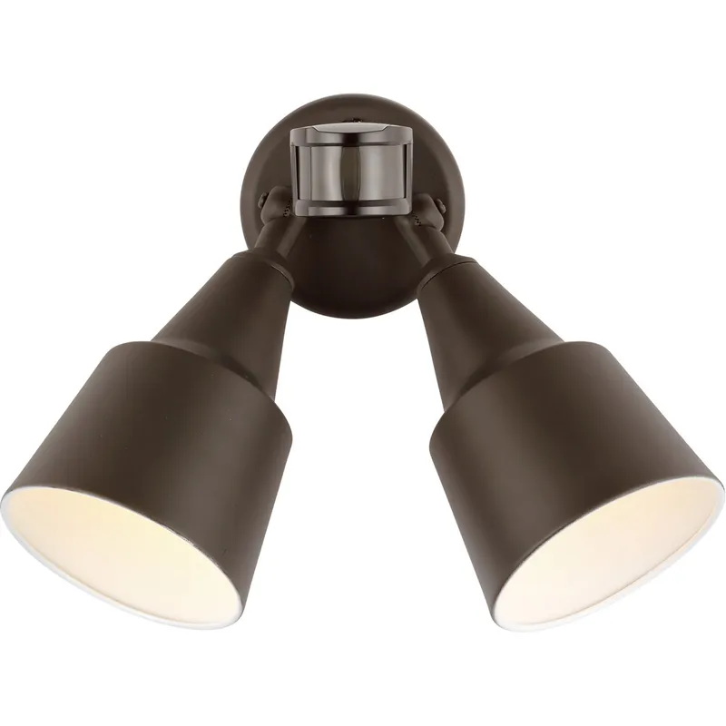 Flood Light 2 Light 12.5 inch Antique Bronze Outdoor Flood Light, with Photo and Motion Sensor