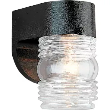 Outdoor Wall 1 Light 6 inch Black Outdoor Wall Lantern, Large