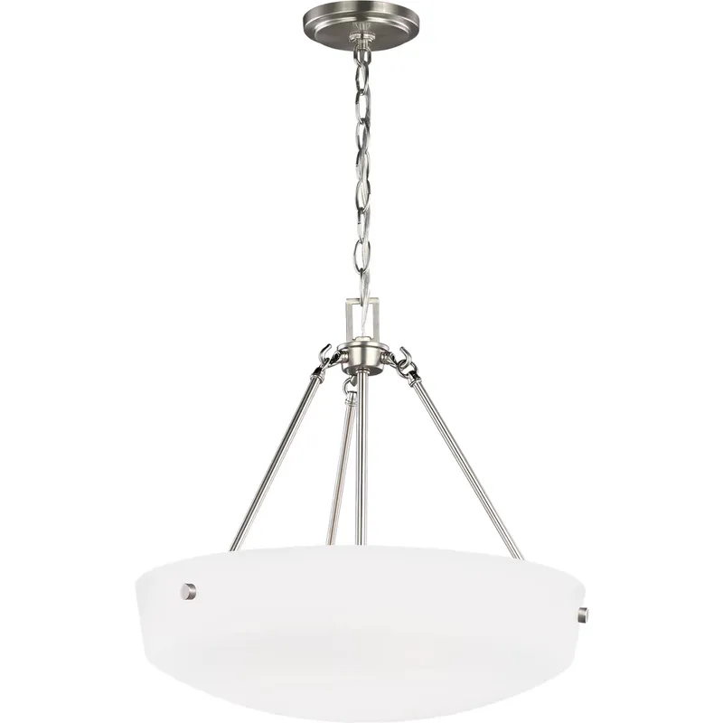 Oslo 1 Light 15.75 inch Brushed Nickel Pendant Ceiling Light