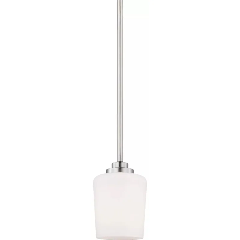 Windom 1 Light 4.25 inch Brushed Nickel Pendant Ceiling Light